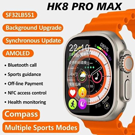 Wodimark HK8 Pro Max Ultra Süper Amoled Ekran 49mm Akıllı Saat