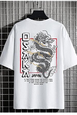 Unisex Osaka Japan Baskılı Oversize Tshirt
