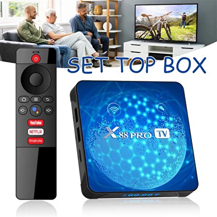 X88 Pro Smart TV Box Kutusu 4+32G Android 11 RK3318 2.4G/5.8G Çift Bantlı WiFi BT5.0 3D Youtube 4K