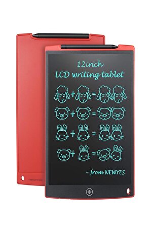 Vothoon 12 Inc Writing Lcd Grafik Dijital Kalemli Çizim Tableti Yazı Tahta Not Yazma Eğitim Tableti lcd Kırmızı