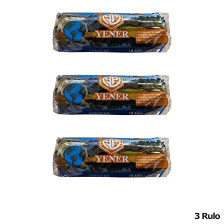 Yener Endüstriyel Jumbo Çöp Torbası Poşeti - 2 Kat - Siyah - 400 Gr. - 80x110 Cm. -10 Adetlik 3 Rulo