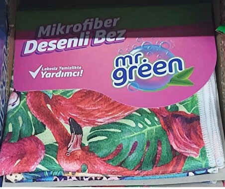 Mr Green Desenli Mikrofiber Temizlik Bezi 3 lü
