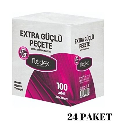 Flodex Extra Güçlü Peçete 30x30cm 100lü - 24 Paket