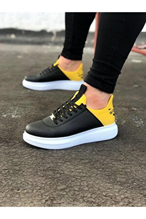 SBN  Siyah Sarı Kalın Taban Casual Erkek Ayakkabı