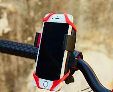 Lastik Destekli Standlı Bisiklet Telefon Tutucu