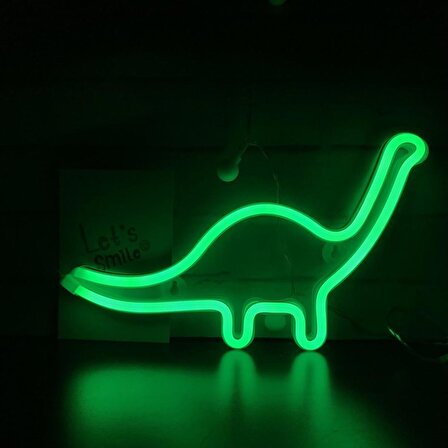 Dinazor Neon Led Işıklı Masa Lambası Dekoratif Gece Lambası