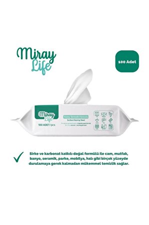 Miray Life Easy Clean Yüzey Temizlik Havlusu Adet Beyaz Sabun 100 lü