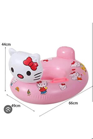 Tutunmalı ve Oturmalı Simit Hello Kitty Figürlü Bebek Çocuk Deniz Havuz Yüzme Simidi