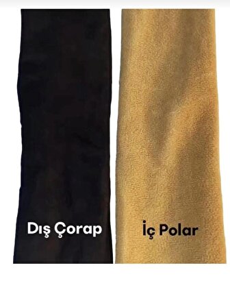 Sıcak Tutan Ve Sıkıalaştıran Dokuma Yünlü Pelüşlü Termal Külotlu Çorap Ten Renk
