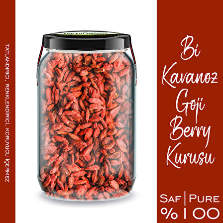 Goji Berry Bi Kavanoz 660 cc. Cam Kavanozda Katkısız Kuru Goji Berry Üzümü Pure Dried Goji Berries