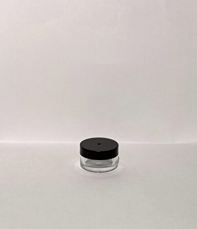 5ml Siyah Kapaklı Akrilik Krem Kutusu, Plastik Kutu, Kozmetik Kutu,25 Adet