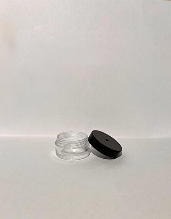 5ml Siyah Kapaklı Akrilik Krem Kutusu, Plastik Kutu, Kozmetik Kutu,50 Adet