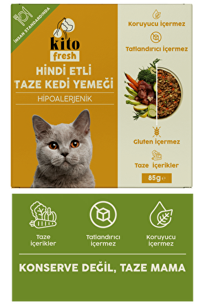 Fresh Hindi Etli Kedi Yemeği 85 gr