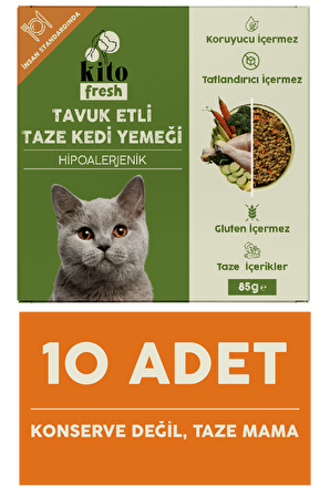 Tavuk Etli Kedi Kito Fresh X 10 (850 gr)