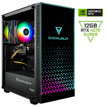 Casper Excalibur E65H.144F-DF70X-0HE Intel Core i5-14400F 32GB RAM 1TB NVME SSD RTX5070 Freedos
