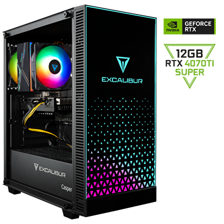 Casper Excalibur E65H.144F-EFP0X-0HE Intel Core i5-14400F 64GB RAM 1TB NVME SSD RTX4070TI SUPER Freedos