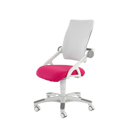 Creo Mobili Sirius Derinlik ve Yükseklik Ayarlı Çalışma Sandalyesi- Fuşya / Beyaz