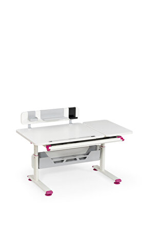 Creo Mobili Vega Premium (Çalışma Masası+ Sandalye+ Keson +Tabure) - Beyaz/fuşya
