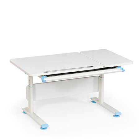 Creo Mobili Vega Standart ,Yükseklik Ayarlı Çekmeceli Raflı Çalışma Masası  - Beyaz / Mavi
