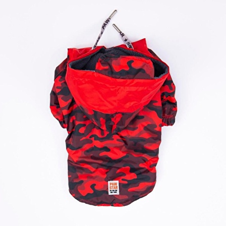 Pawstar Kırmızı Dijon Polarlı Su Geçirmez Orta-Büyük Irk Köpek Yağmurluğu