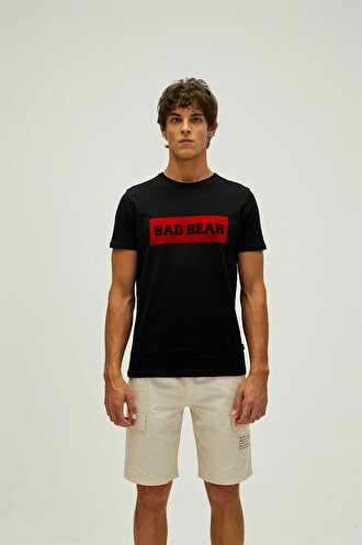 Bad Bear O Yaka Baskılı Siyah Erkek T-Shirt 22.01.07.013_FLOG T-SHIRT