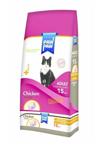 Paw Paw Chicken Tavuk Etli Yetişkin Kedi Maması 15 Kg