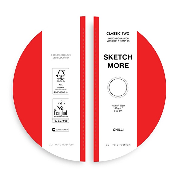 Yuvarlak d20 cm eskiz defteri (marker ve grafik için) Round sketchbook