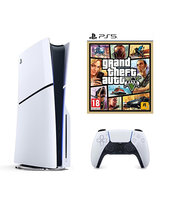 Sony Playstation 5 1 TB Slim CD Edition Konsol + PS5 Gta 5 Oyunu ...