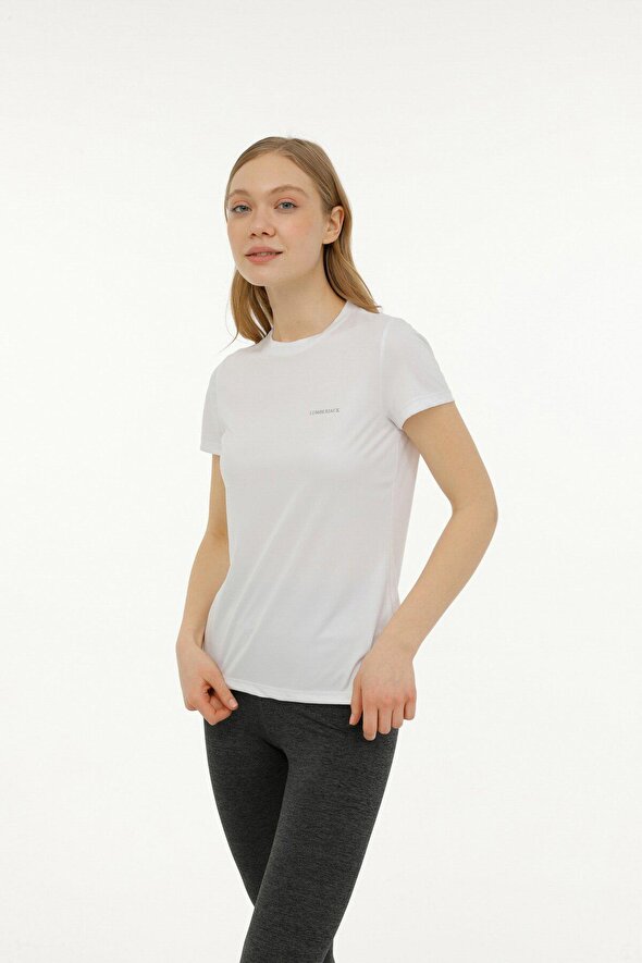 W-CT123 BASIC PES C NECK Beyaz Kadın Kısa Kol T-Shirt