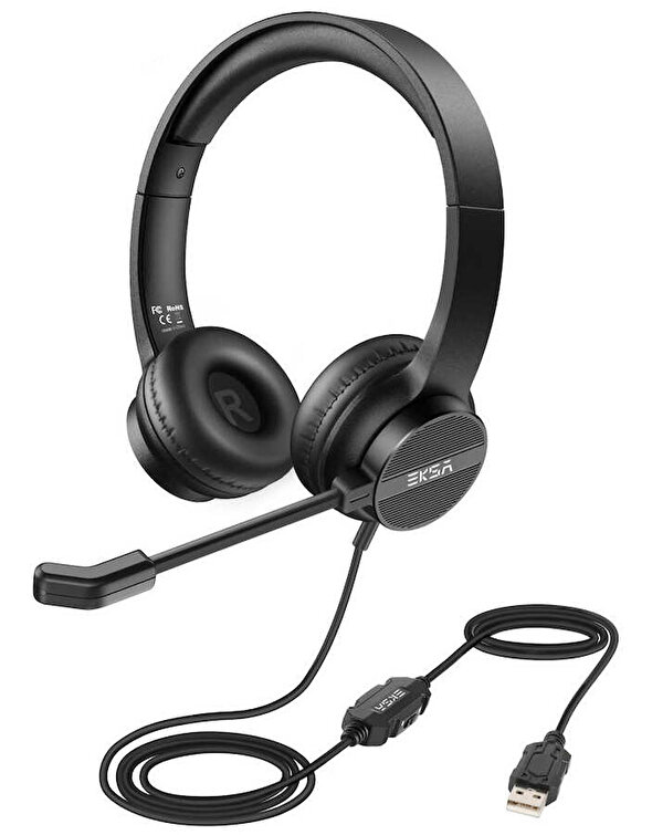 Eksa H12E USB Kablolu Kulaküstü Mikrofonlu Kulaklık Kumandalı Akıllı ENC