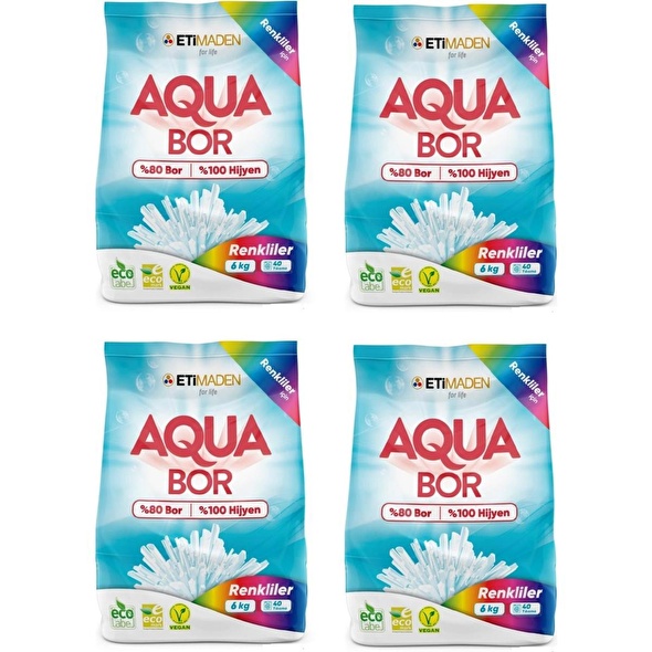 Eti Maden Aqua Bor Deterjan (Boron) Renkliler 6 Kg X 4 Adet Fiyatları ...