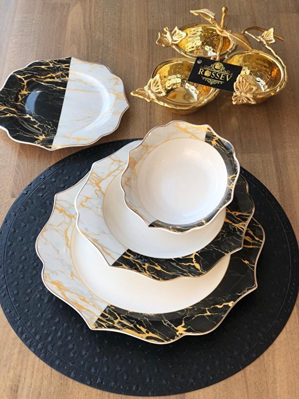 MARBLE BONE CHİNA YEMEK TAKIMI Fiyatları ve Modelleri Pazarama