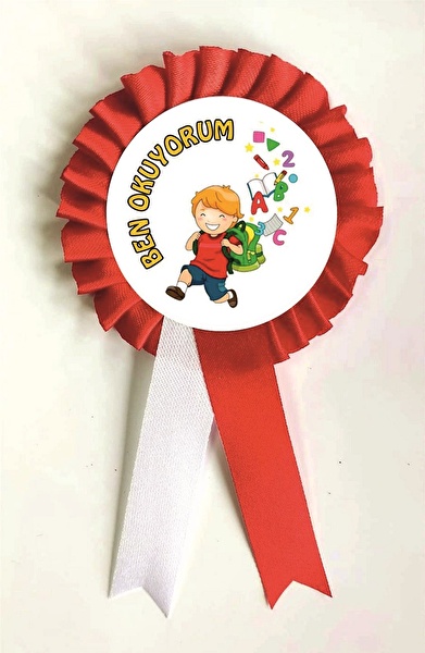 Saten Kokart Rozet Broş, Yaka İğnesi, Rozet