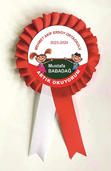 Saten Kokart Rozet Broş, Yaka İğnesi, Rozet