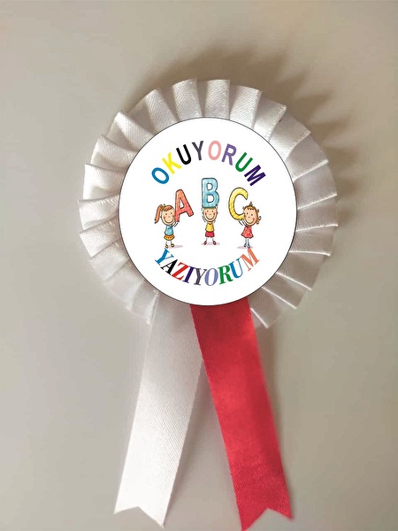 Saten Kokart Rozet Broş, Yaka İğnesi, Rozet