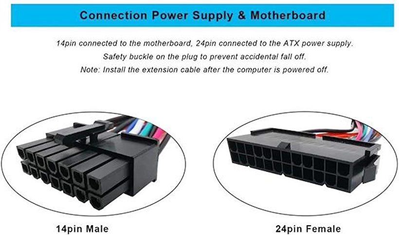 14 Pin To 24 Pin Power Supply Adapter www.pazarama.com