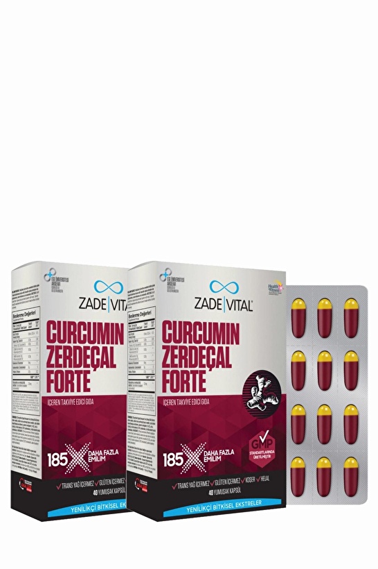 Zade Vital Curcumin Zerdeçal Forte 40 Kapsül 2 Adet Fiyatları ve Modelleri Pazarama